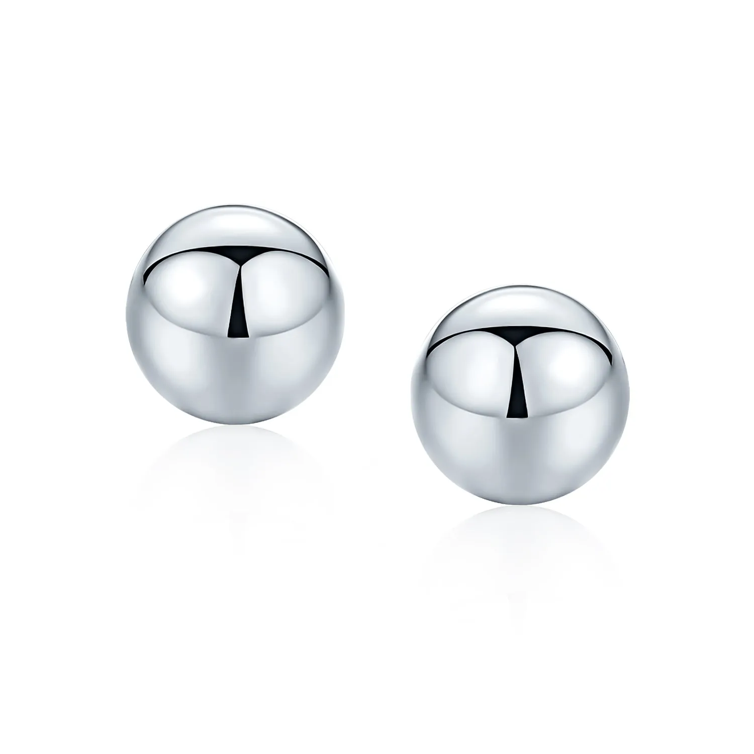 Minimalist Drop Ball Earrings in Sterling Silver 2-10 MM Sizes Shiny Polish