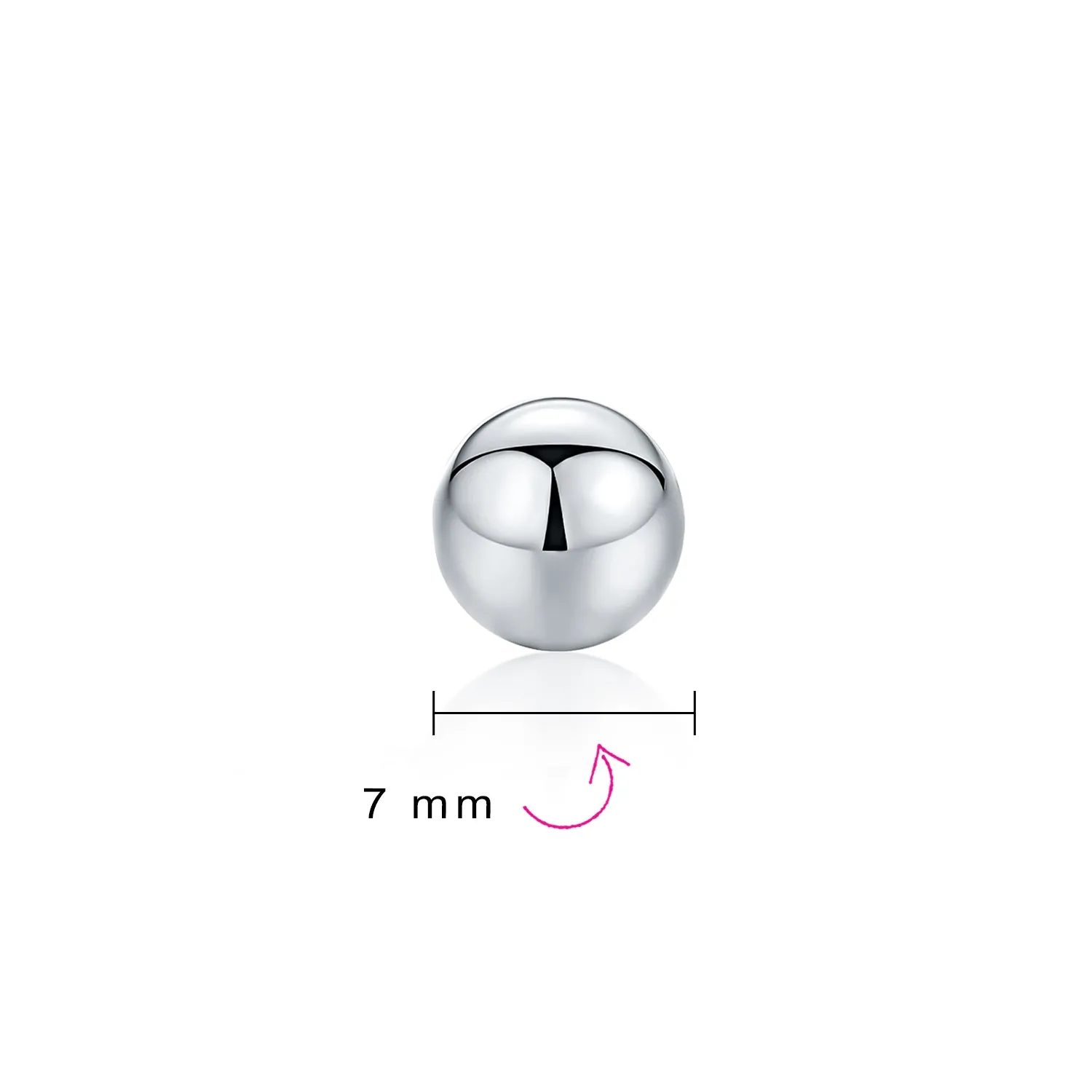 Minimalist Drop Ball Earrings in Sterling Silver 2-10 MM Sizes Shiny Polish