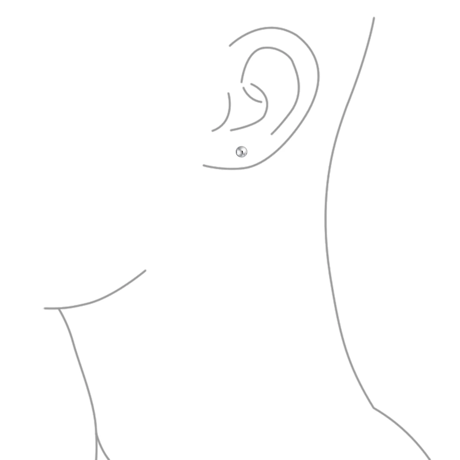 Minimalist Drop Ball Earrings in Sterling Silver 2-10 MM Sizes Shiny Polish
