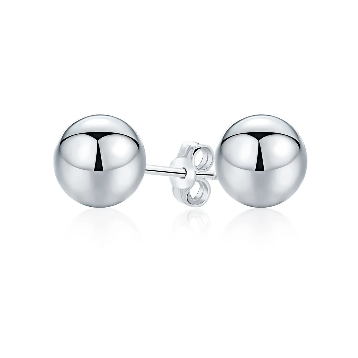 Minimalist Drop Ball Earrings in Sterling Silver 2-10 MM Sizes Shiny Polish