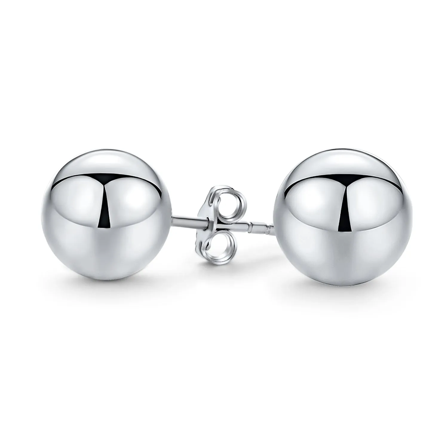 Minimalist Drop Ball Earrings in Sterling Silver 2-10 MM Sizes Shiny Polish