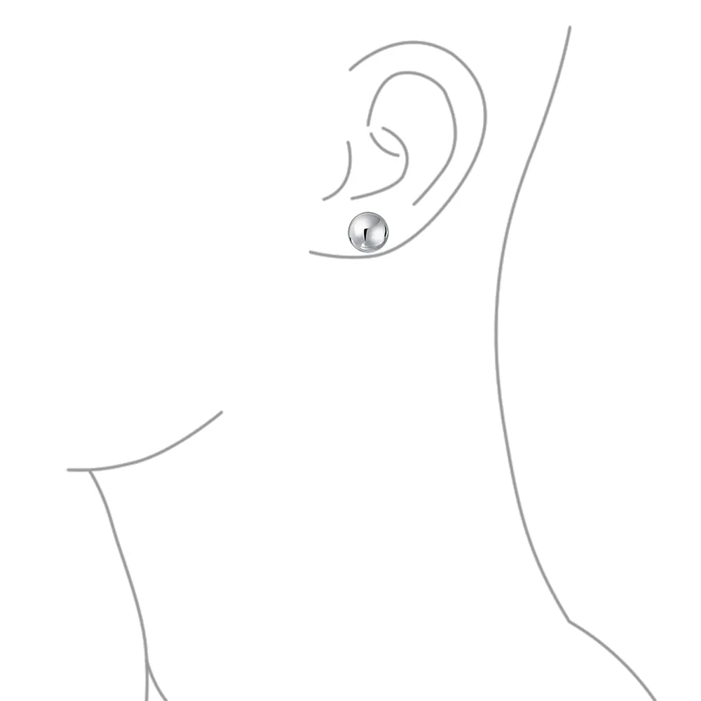 Minimalist Drop Ball Earrings in Sterling Silver 2-10 MM Sizes Shiny Polish