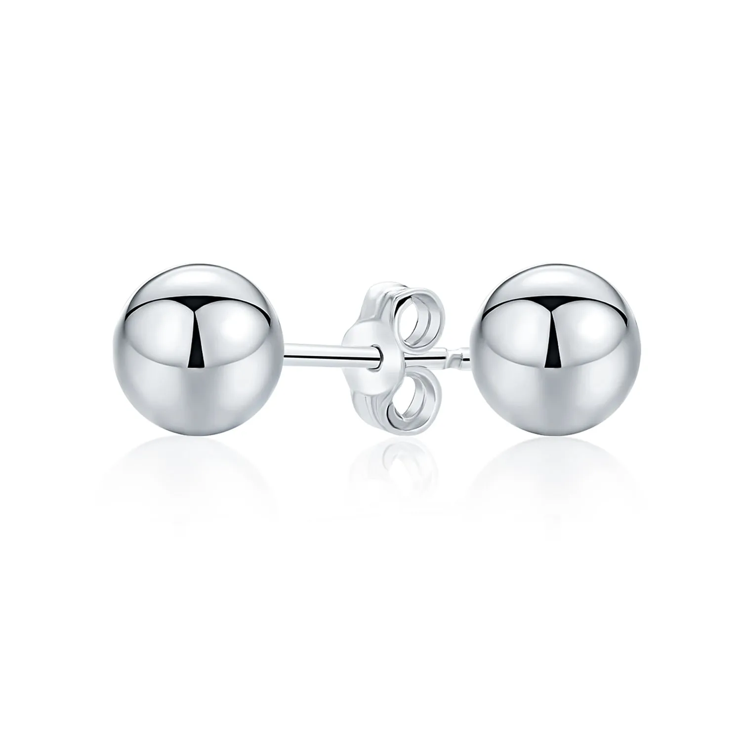 Minimalist Drop Ball Earrings in Sterling Silver 2-10 MM Sizes Shiny Polish