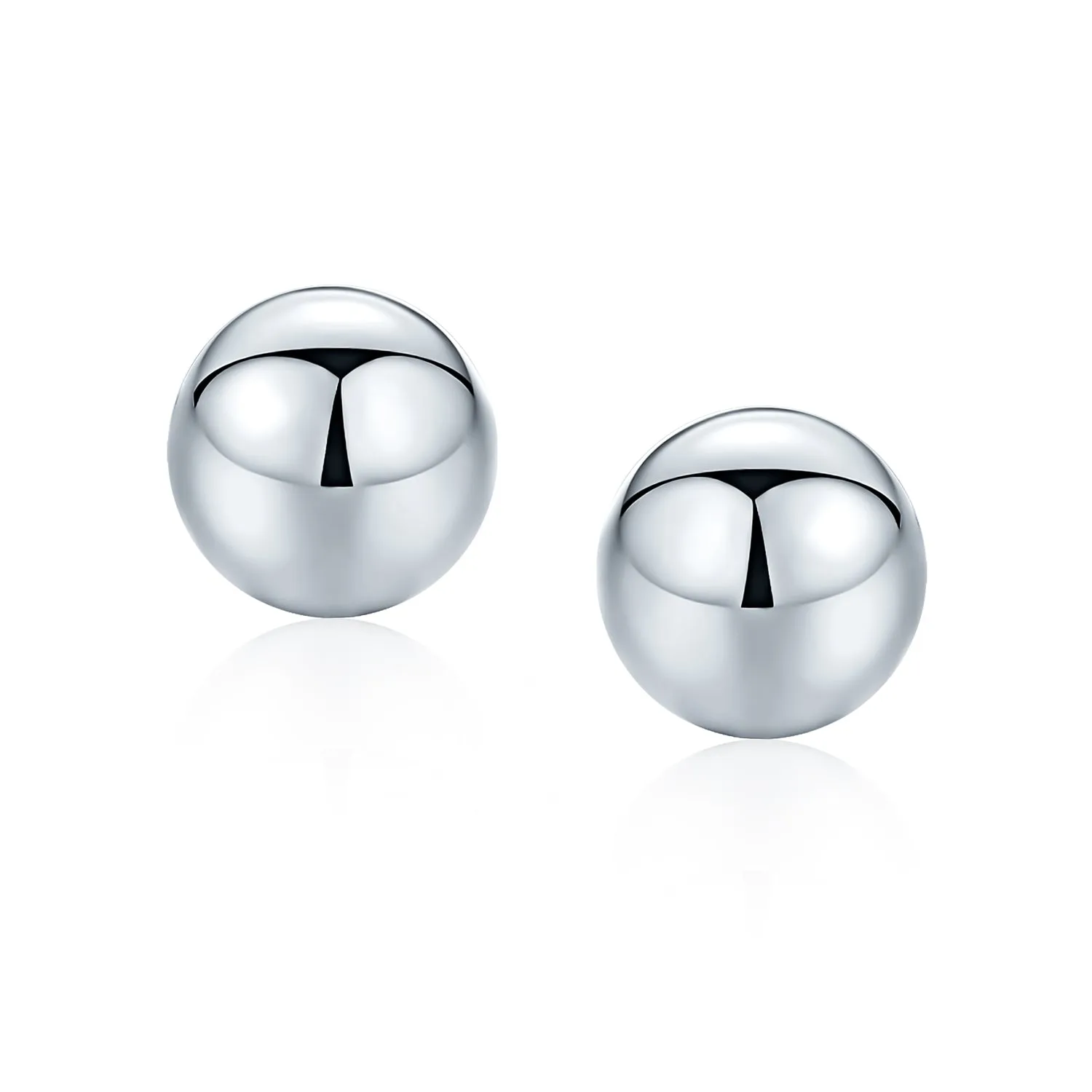 Minimalist Drop Ball Earrings in Sterling Silver 2-10 MM Sizes Shiny Polish