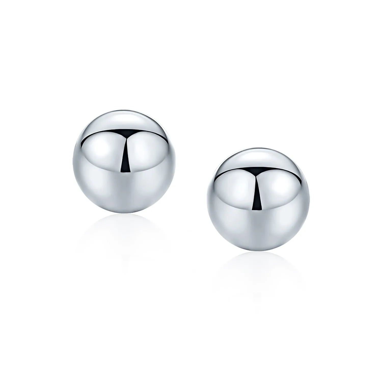 Minimalist Drop Ball Earrings in Sterling Silver 2-10 MM Sizes Shiny Polish