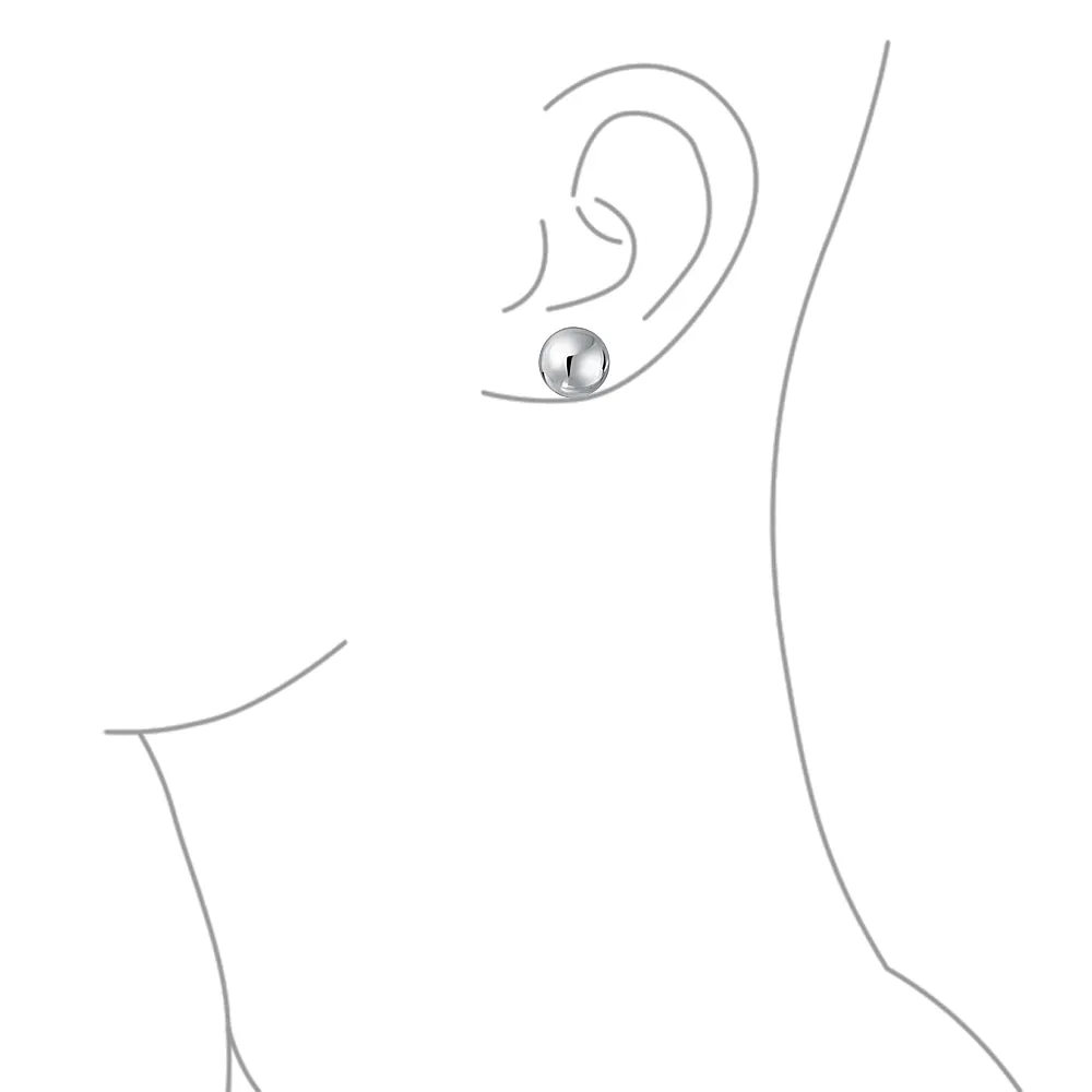 Minimalist Drop Ball Earrings in Sterling Silver 2-10 MM Sizes Shiny Polish