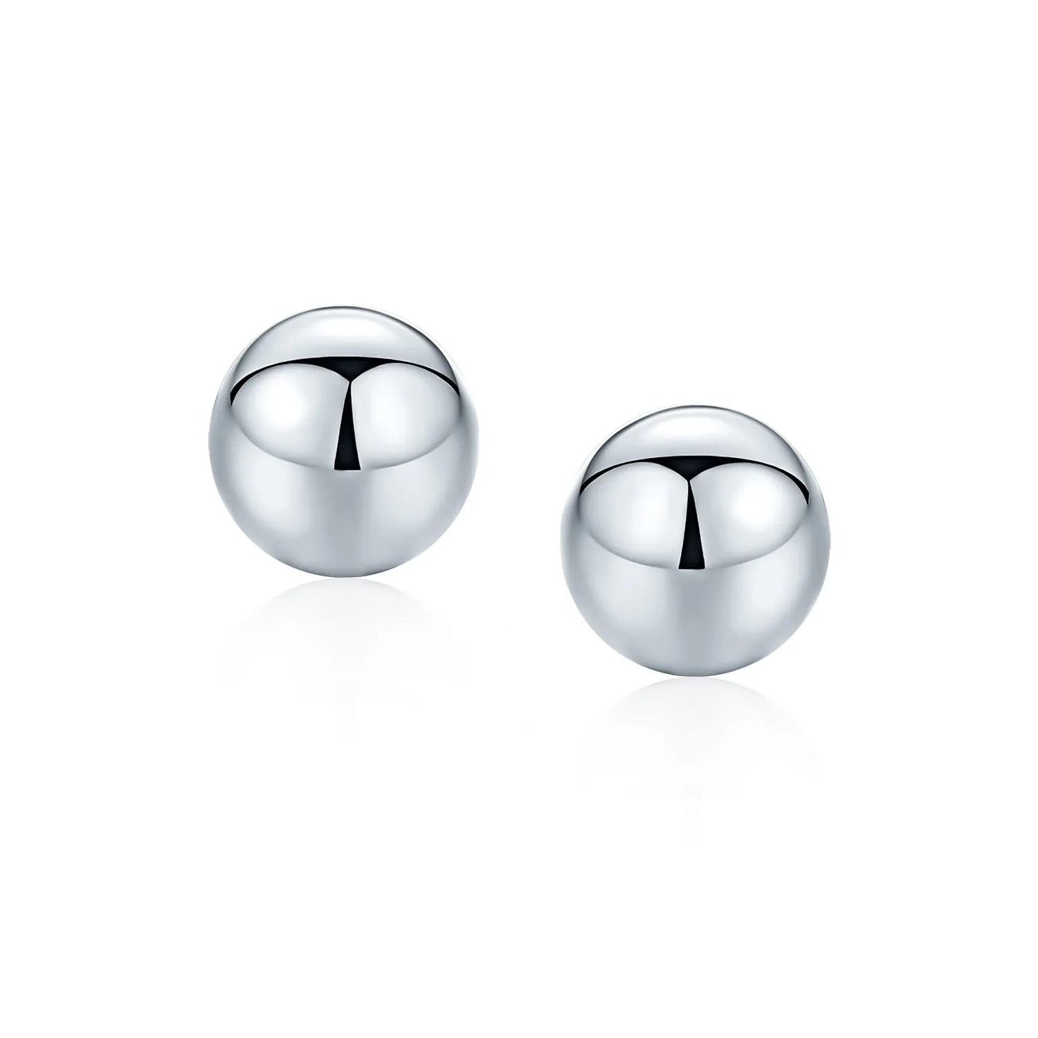 Minimalist Drop Ball Earrings in Sterling Silver 2-10 MM Sizes Shiny Polish