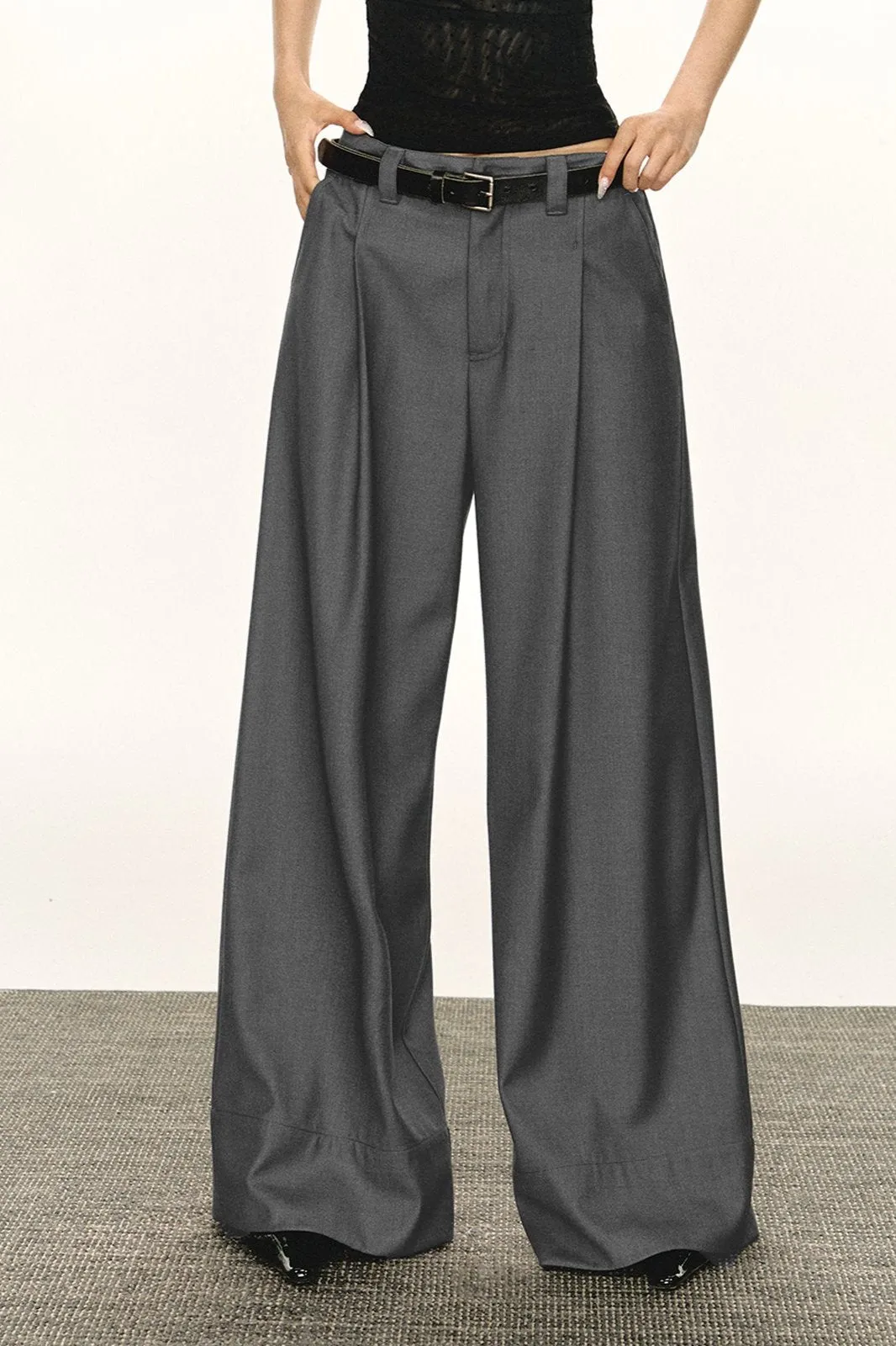 Modern Women Trendy Loose Wide Shoulder Lt. Weight Suit Sets Wide Blazer Top   Comfortable Loose Dress Pant