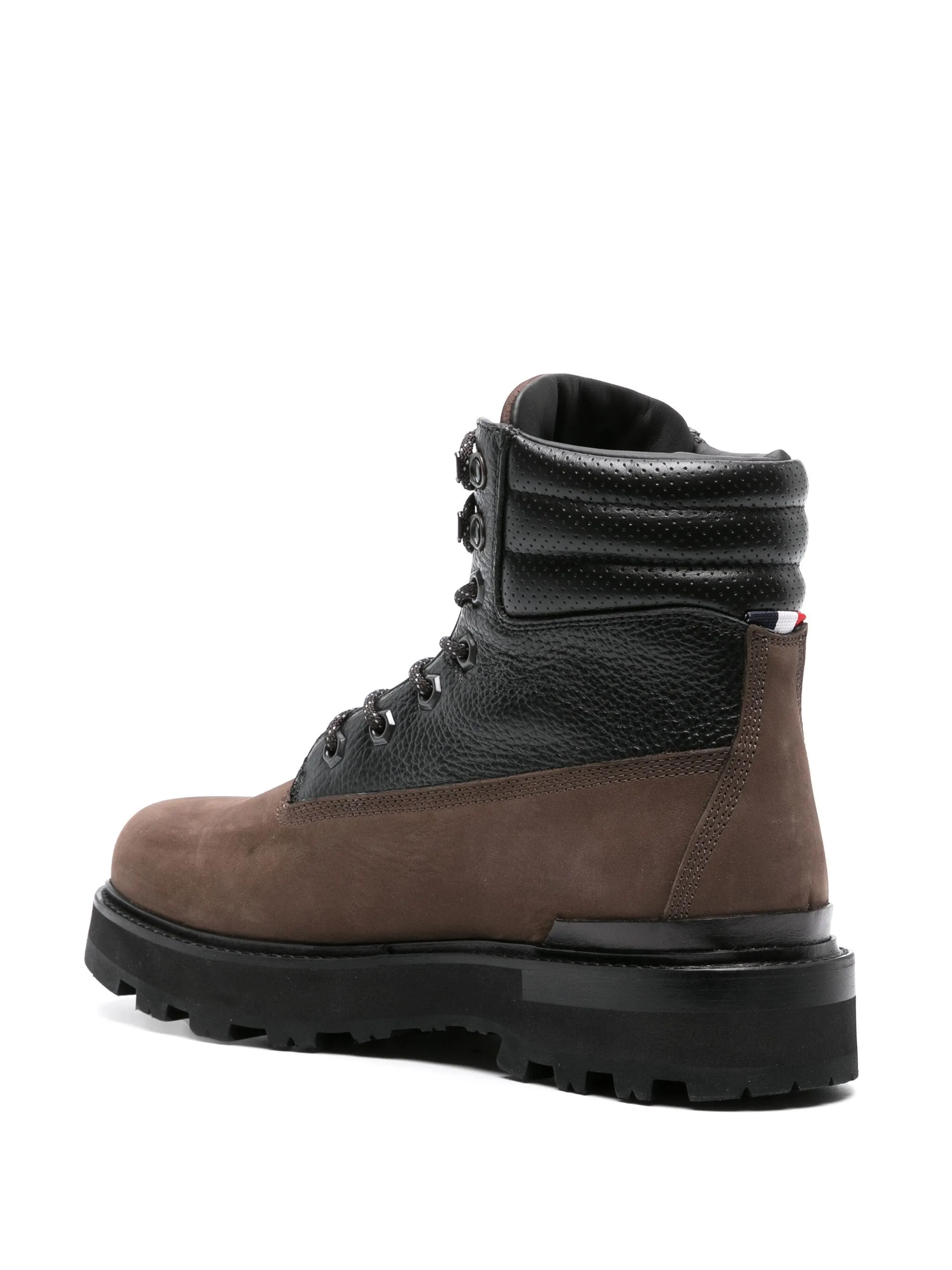 MONCLER Peka Suede Hiking Lace Up Boots Brown/Black