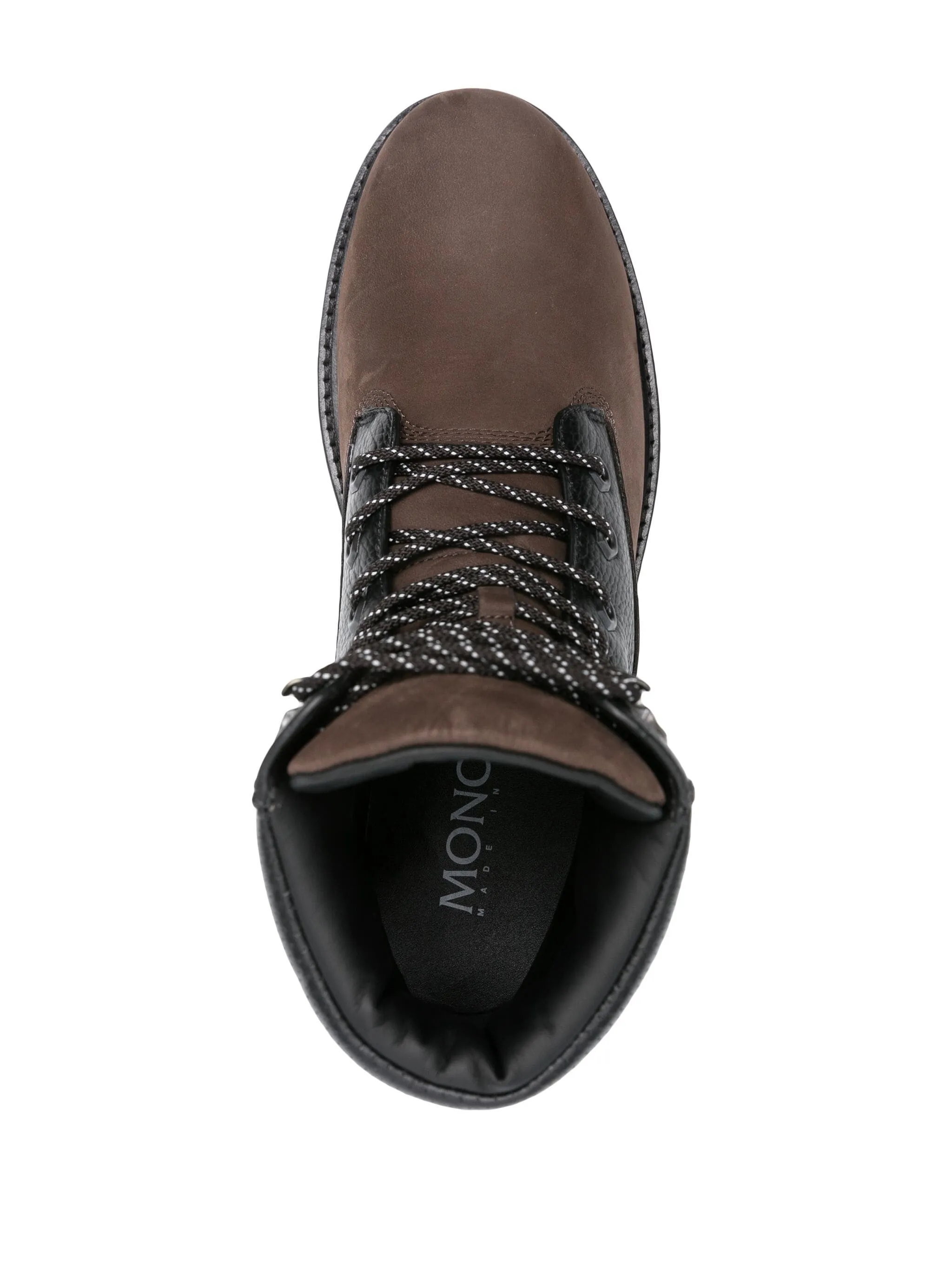 MONCLER Peka Suede Hiking Lace Up Boots Brown/Black
