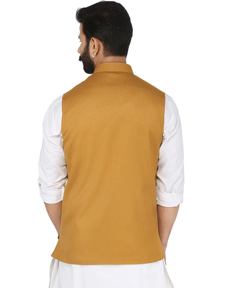 Mustard Solid Nehru Jacket
