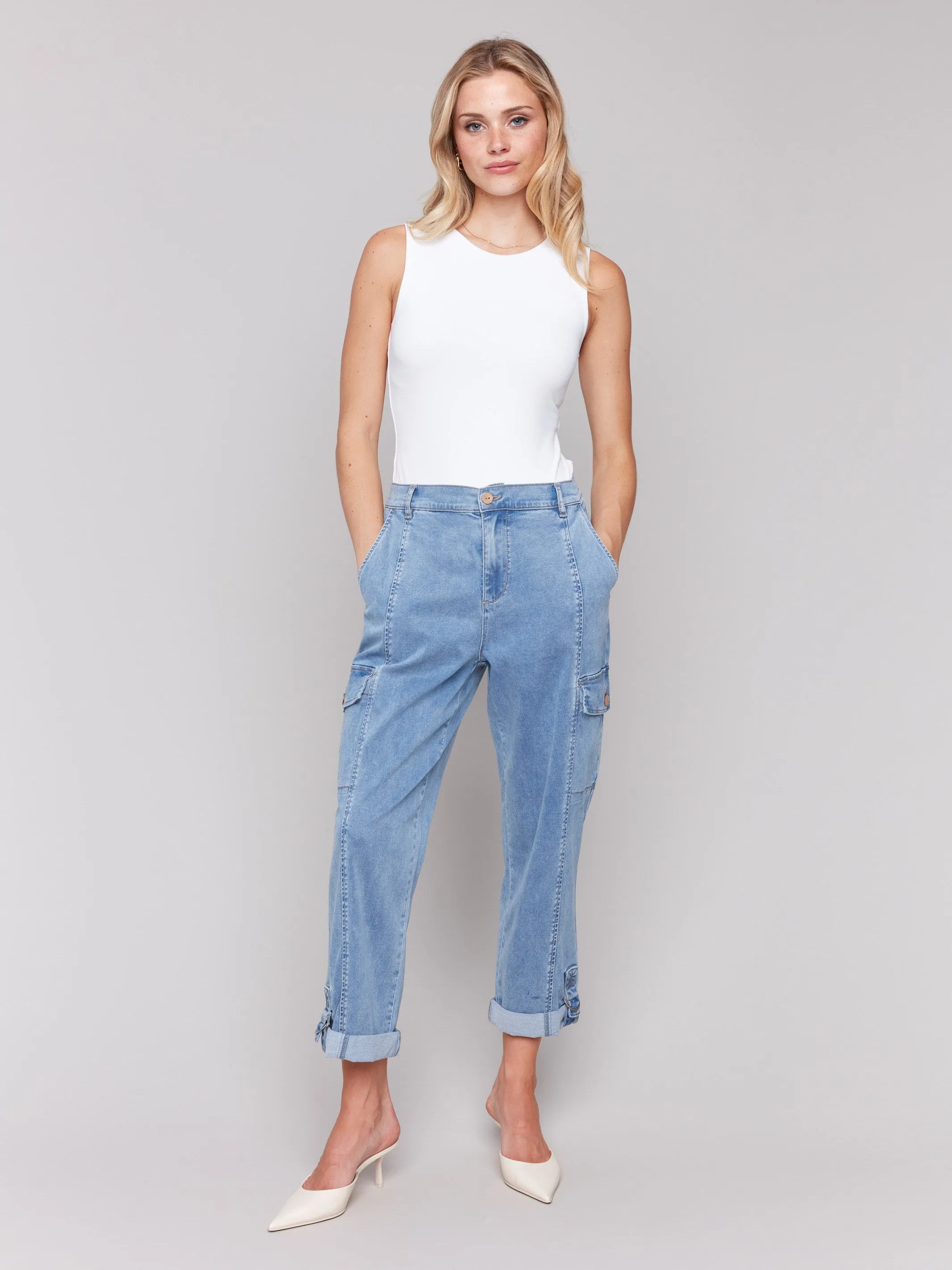 Stretch Tencel Cargo Pants - Chambray
