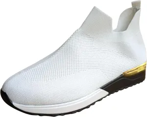 Women's Fashion Sneaker Mesh Slip On Black Non Slip Shoes for Women Comfortable Walking Shoes for Men Wide Width Black Platform Loafers Women Sock Sneakers Women